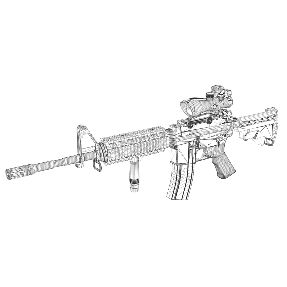 lightwave m4a1 sopmod rifle colt m4