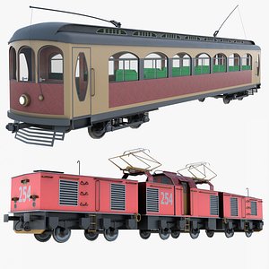 Historical tram and locomotive PBR 8K model