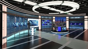 TV Studio News Set 27