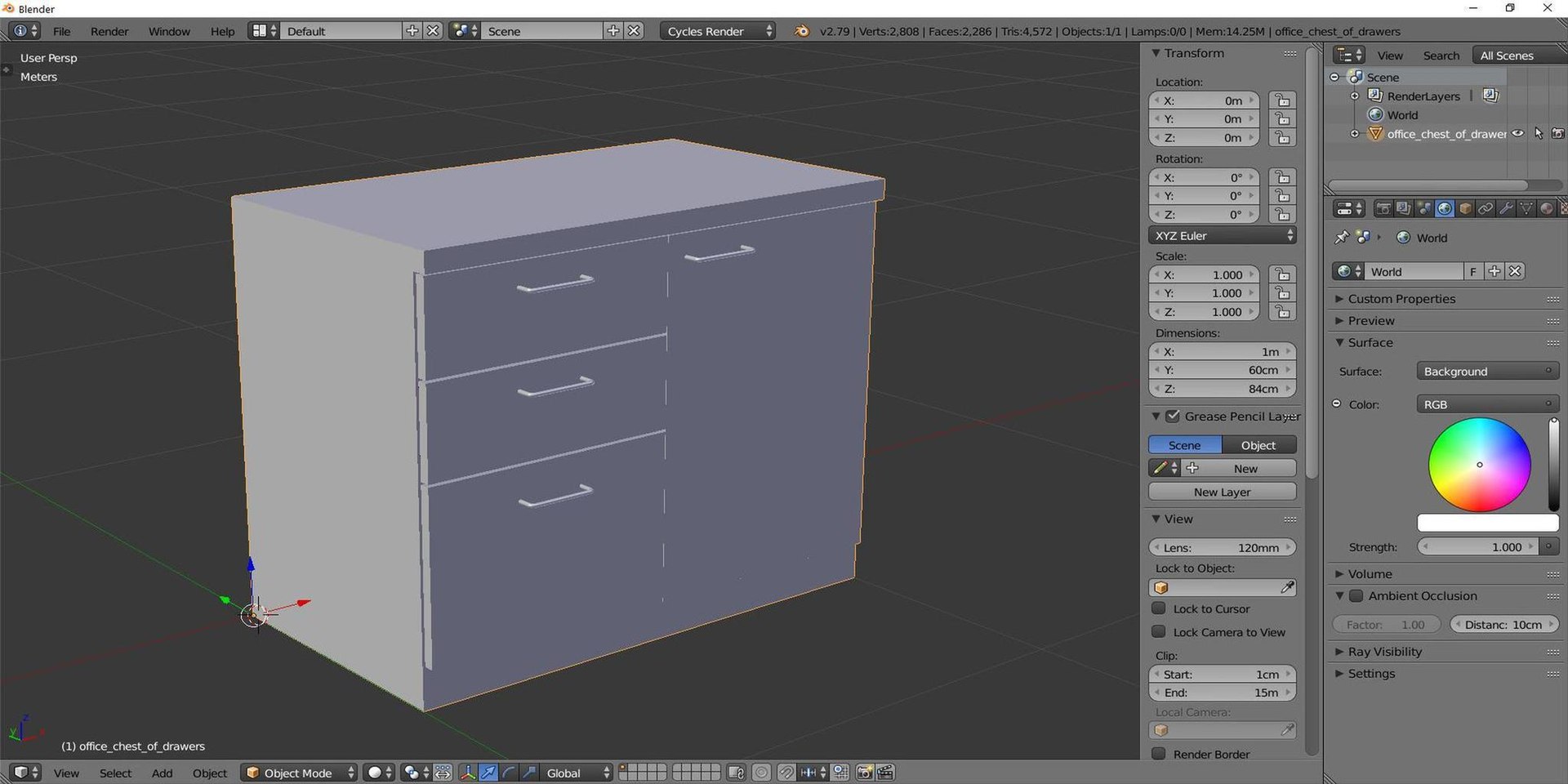 3d Office Chest Drawers 1 Model