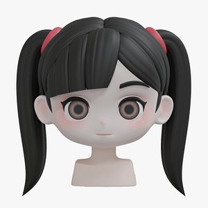 Female Hair Style 01 3D model