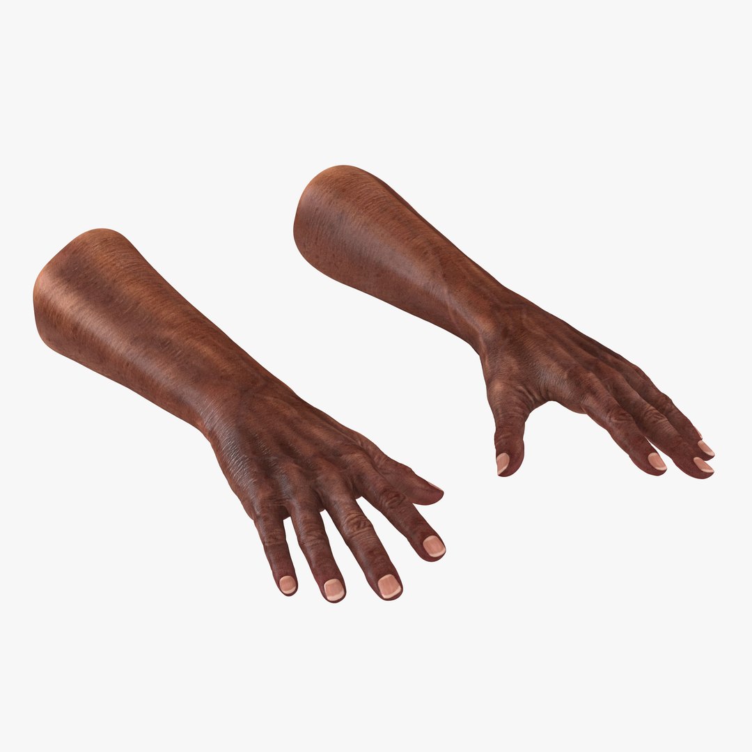 Old African Man Hands 2 3D Model 3D model preview