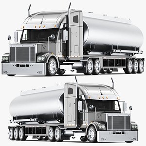 Detailed Long Hood Tank Truck