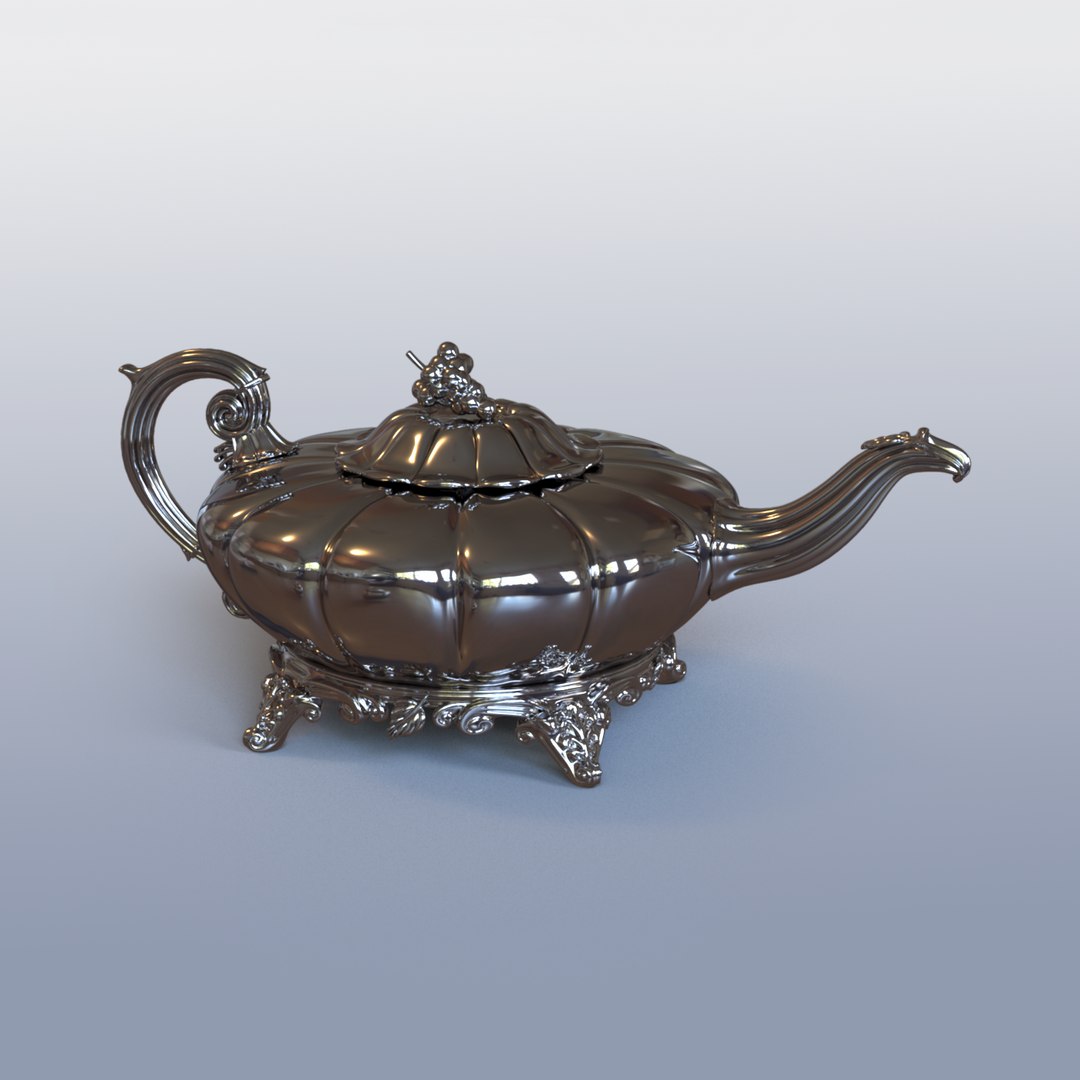 Antique Irish Teapot 3d Obj