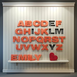 Wood panel. English alphabet.pink