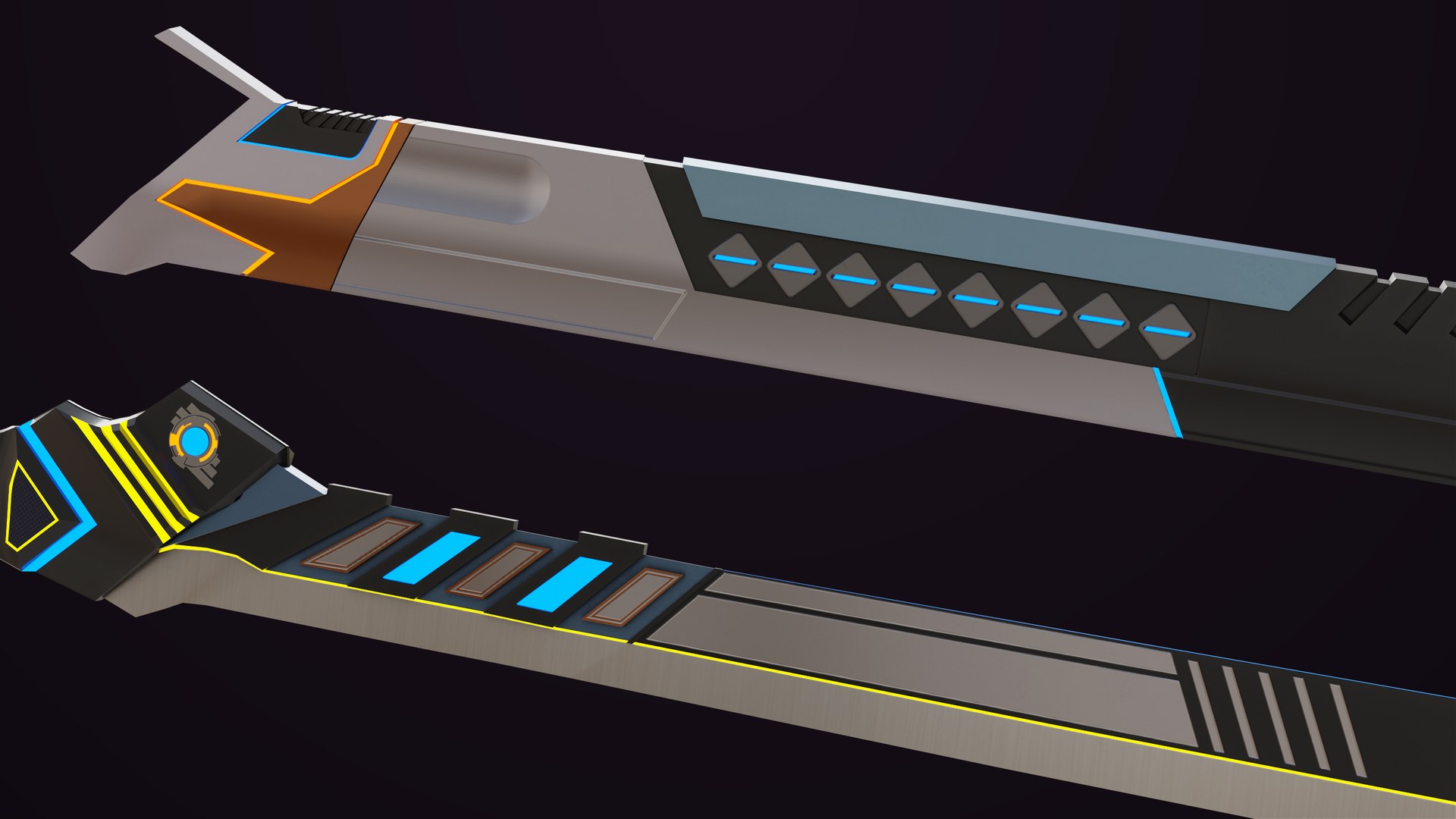 3D Sci-Fi Sword 01 All PBR Unity UE Textures Included model ...