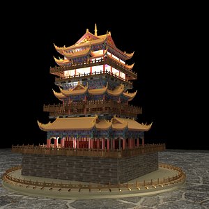 3D model Chinese ancient tower