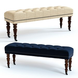 pottery barn raleigh bench 3D