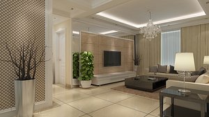 3D Living Room 11 model