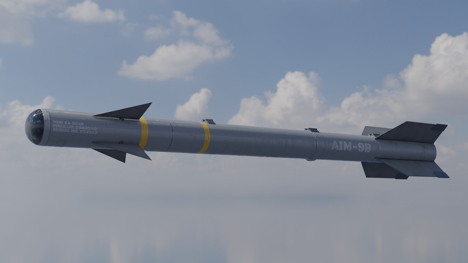 AIM-9B 3D Model - TurboSquid 2282805