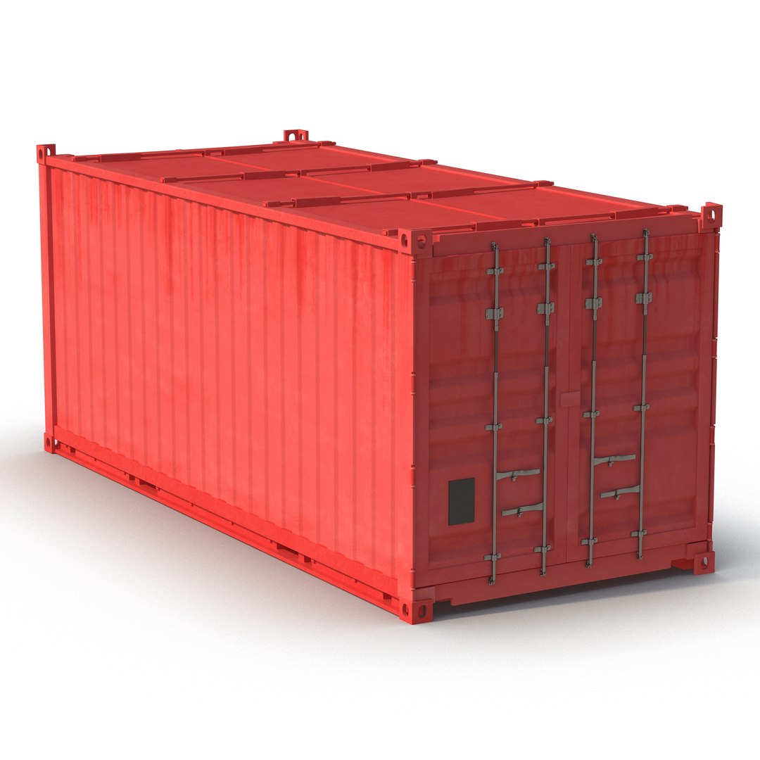 Collapsible ISO Container Red 3D Model 3D model preview