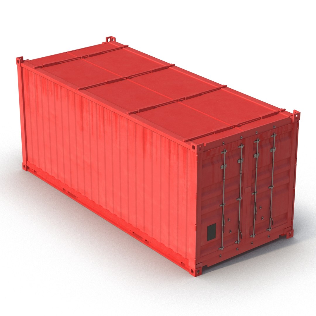 collapsible iso container red c4d