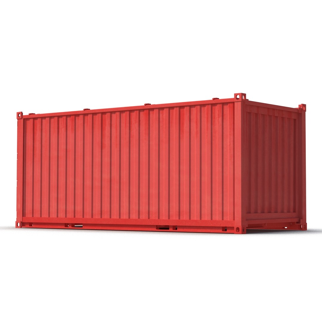 collapsible iso container red c4d