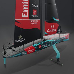AC75 New Zealand Taihoro America  Cup race  yacht 3D model hydrofoil