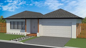 Australian House 2 Single Level Architectural Building Exterior 3D