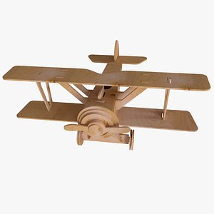 3d wood biplane