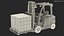 Forklift Toyota with Red Bricks Stacked on Wooden Pallet 3D model