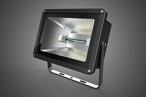 BLACK HALOGEN BULB GLASS LAMP FLOODLIGHT FLOOD LIGHT LIGHTING 3D model