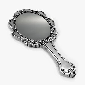 3D antique style handheld mirror