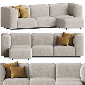 Vitra Soft Modular Sofa Three Seater Ottoman