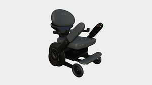 Tech Wheelchair B02 Full Black - Disability Character Design model