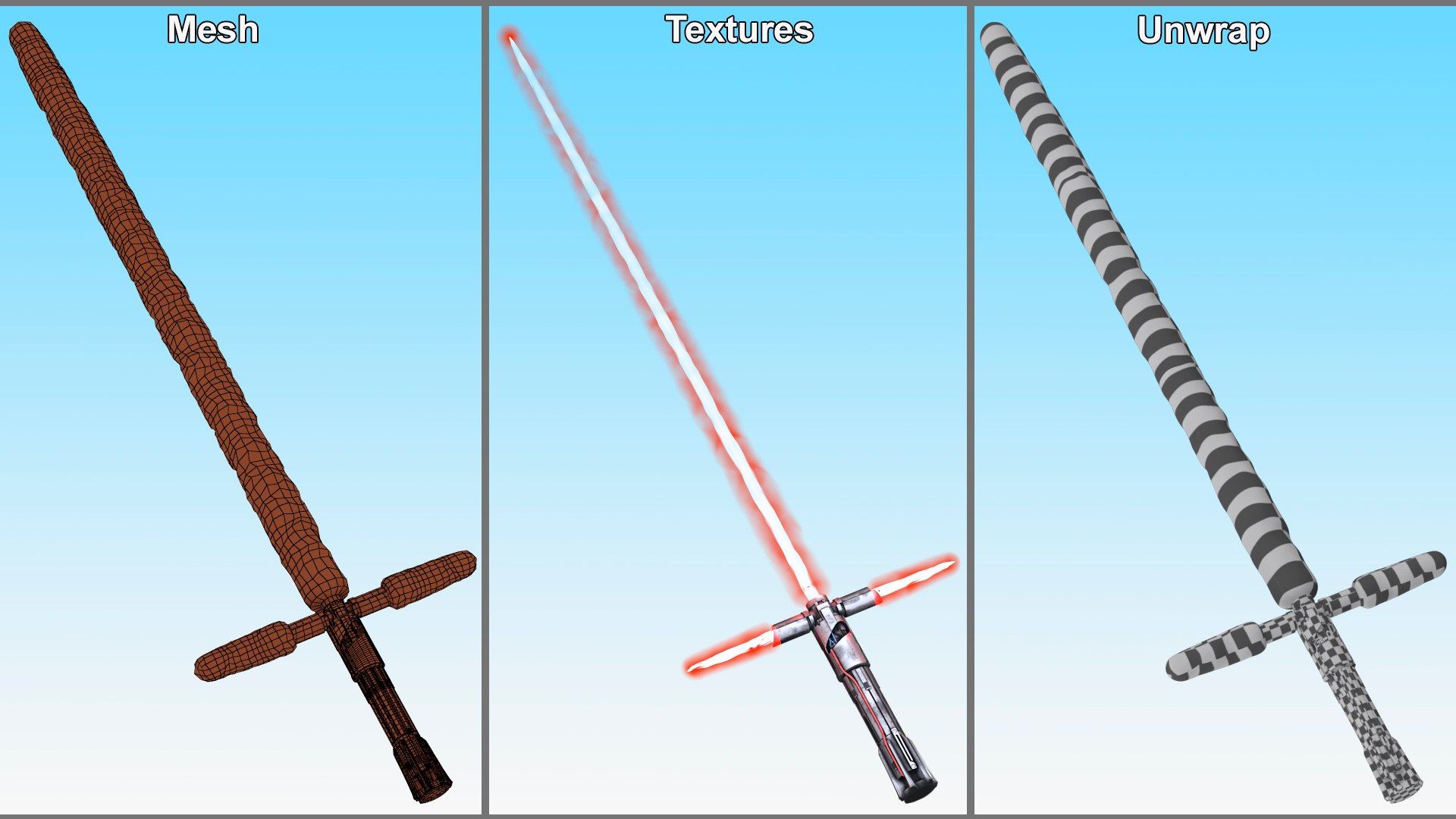 3D Kylo Ren Crossguard Lightsaber https://p.turbosquid.com/ts-thumb/dg/lWSrJH/gV/kylo_ren_crossguard_lightsaber_011/jpg/1733145079/1920x1080/fit_q87/2bcf4aad2c431cb791407a3ecaf8d05ddbeba9ff/kylo_ren_crossguard_lightsaber_011.jpg