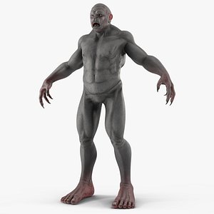 Grey Monster Rigged 3D model