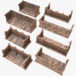 Medieval Wooden Balcony model