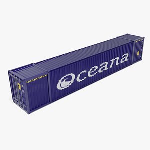 3D New 53 foot shipping container model