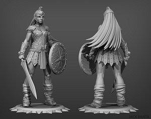 3D model printed female gladiator