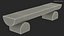 Banc en rondins vernis bois foncé
