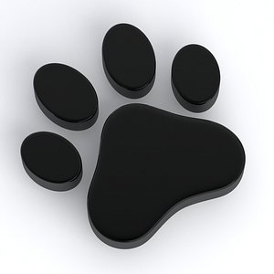 Dog Paw Print Black