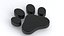 Dog Paw Print Black