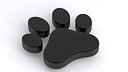 Dog Paw Print Black