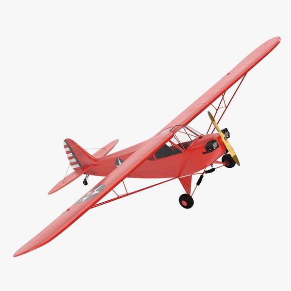 3D Classic Monoplane Aircraft Piper J-3 model