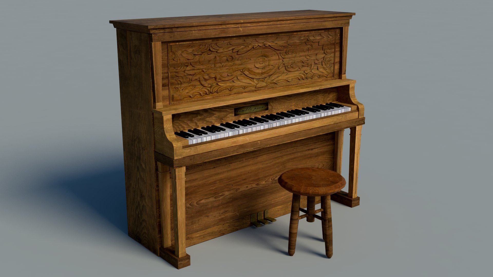 3D Piano Old - TurboSquid 1354706