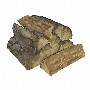 stylized pile wood 3d model