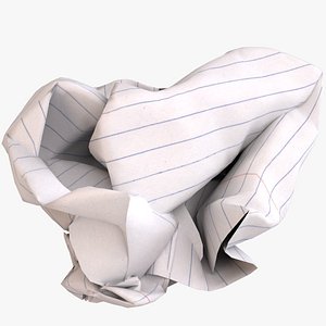 Crumpled Paper Ball, White Lined
