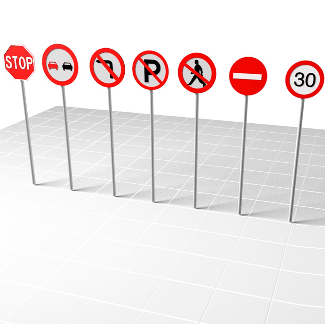 road sign 3d model