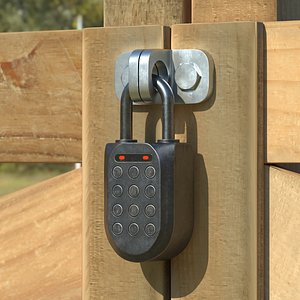 Worn Digital Padlock with Red Warning Lights