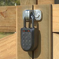 Worn Digital Padlock with Red Warning Lights