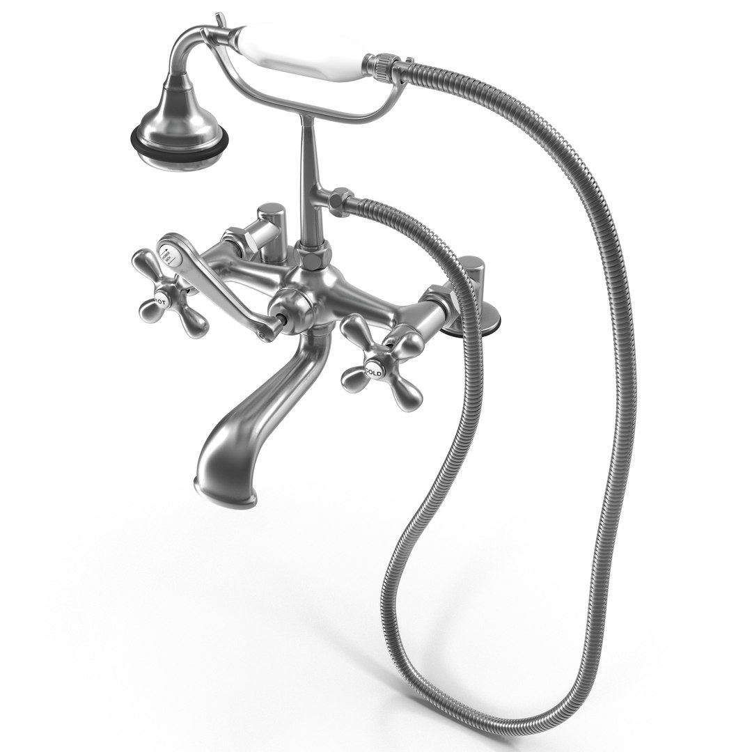Classic Bath Shower Mixer 3D model preview