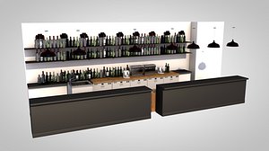 bar counter 3D model