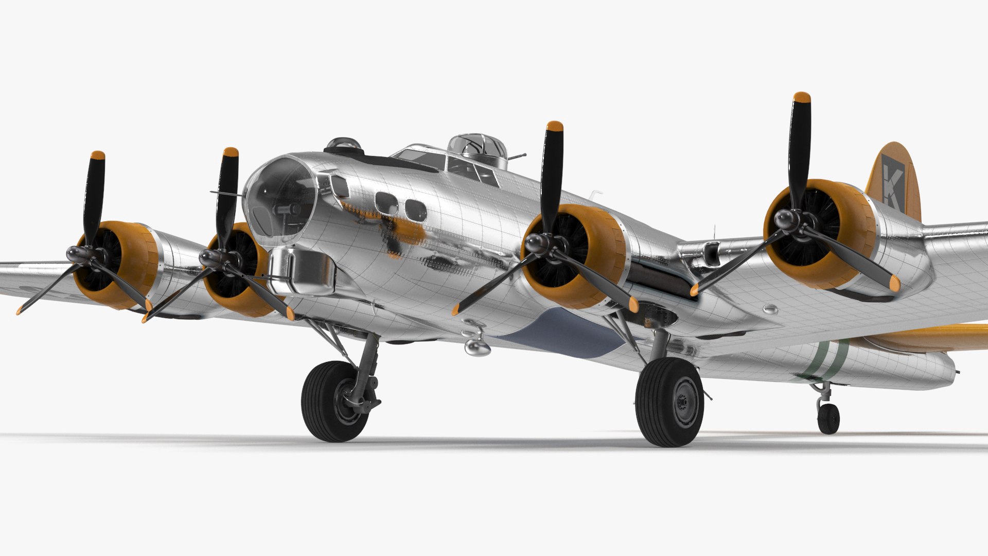 Military Bomber B-17 3D model preview