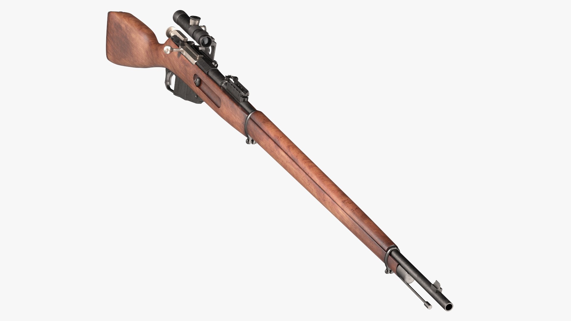 Mosin Nagant M1891 with Scope 3D model preview