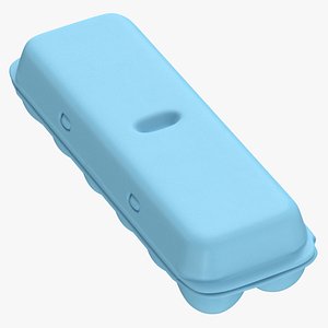 Foam Carton of Eggs 12 with Color Variations Blank and Generic Label(1) 3D model