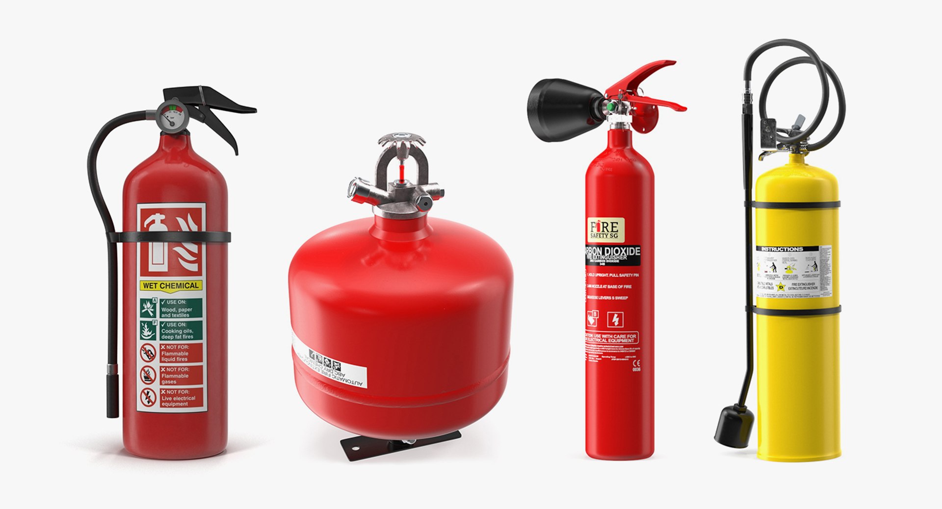 Extinguisher 2 fires 3D model - TurboSquid 1707206