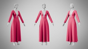 3D Dress 35 Maroon Flush
