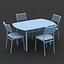 chair table set 3d model