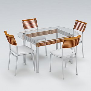 chair table set 3d model